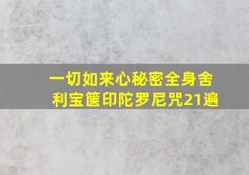 一切如来心秘密全身舍利宝箧印陀罗尼咒21遍