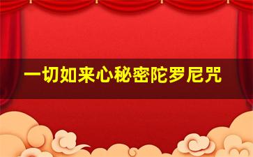 一切如来心秘密陀罗尼咒