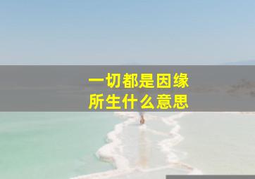 一切都是因缘所生什么意思