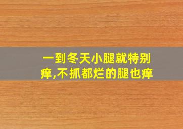 一到冬天小腿就特别痒,不抓都烂的腿也痒