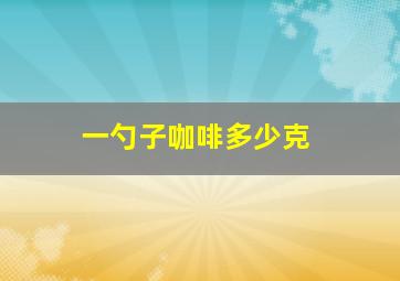 一勺子咖啡多少克