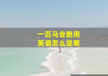 一匹马会跑用英语怎么说呢