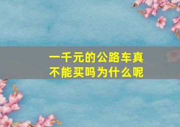 一千元的公路车真不能买吗为什么呢