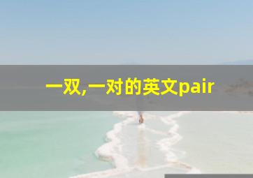 一双,一对的英文pair