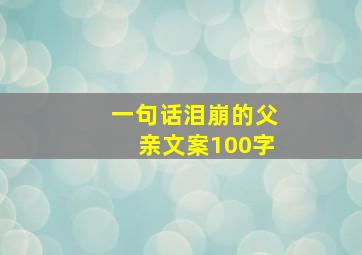 一句话泪崩的父亲文案100字