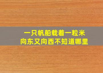 一只帆船载着一粒米向东又向西不知道哪里