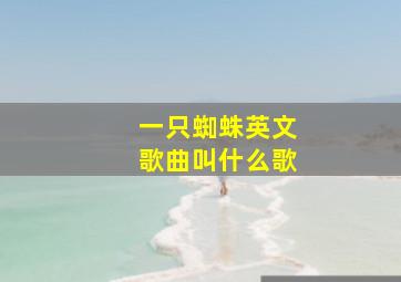 一只蜘蛛英文歌曲叫什么歌