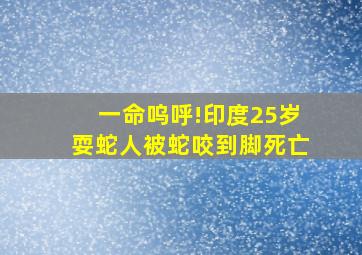 一命呜呼!印度25岁耍蛇人被蛇咬到脚死亡