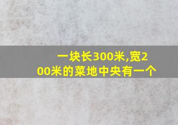 一块长300米,宽200米的菜地中央有一个