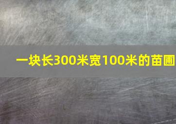 一块长300米宽100米的苗圃