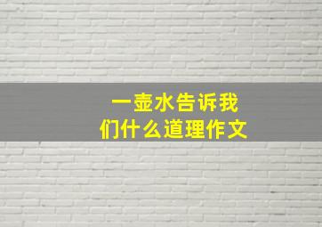 一壶水告诉我们什么道理作文