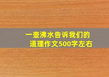 一壶沸水告诉我们的道理作文500字左右