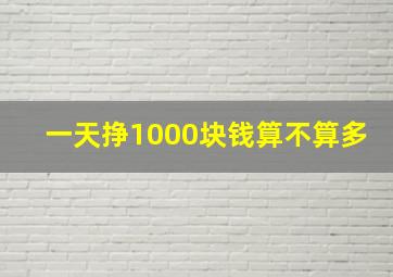 一天挣1000块钱算不算多