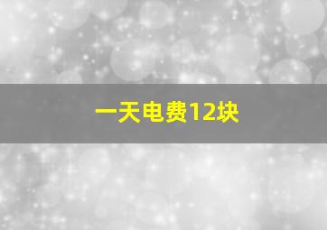 一天电费12块