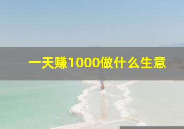 一天赚1000做什么生意