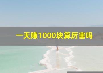 一天赚1000块算厉害吗