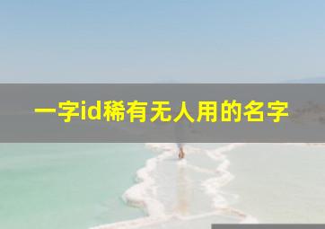 一字id稀有无人用的名字