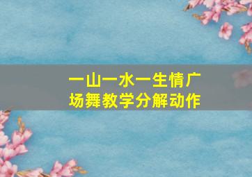 一山一水一生情广场舞教学分解动作