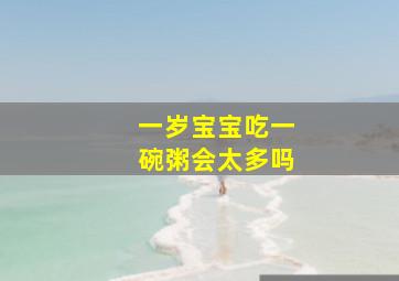 一岁宝宝吃一碗粥会太多吗