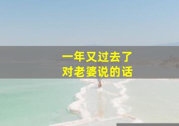 一年又过去了对老婆说的话