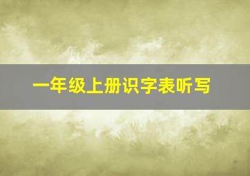 一年级上册识字表听写