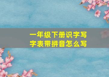 一年级下册识字写字表带拼音怎么写