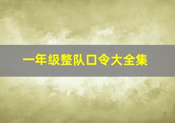 一年级整队口令大全集