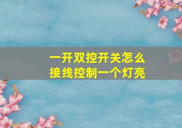 一开双控开关怎么接线控制一个灯亮