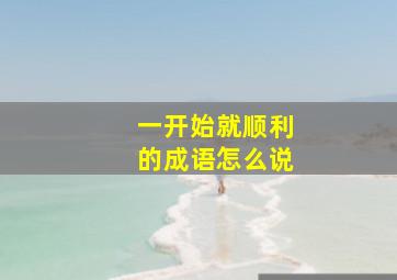 一开始就顺利的成语怎么说