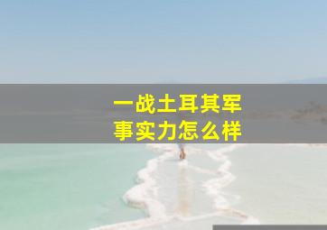 一战土耳其军事实力怎么样