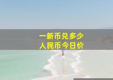 一新币兑多少人民币今日价