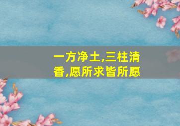 一方净土,三柱清香,愿所求皆所愿