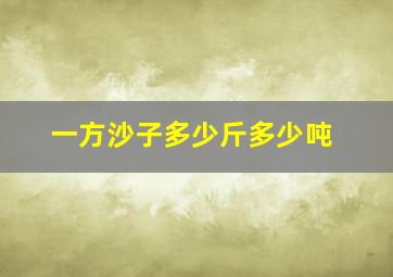 一方沙子多少斤多少吨