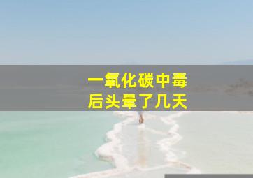 一氧化碳中毒后头晕了几天