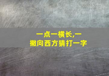 一点一横长,一撇向西方猜打一字