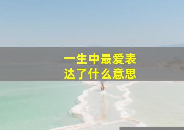 一生中最爱表达了什么意思