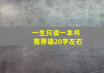 一生只读一本书推荐语20字左右