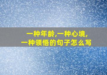 一种年龄,一种心境,一种领悟的句子怎么写