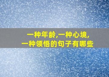 一种年龄,一种心境,一种领悟的句子有哪些