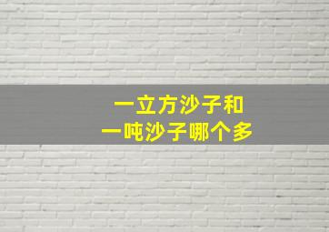 一立方沙子和一吨沙子哪个多