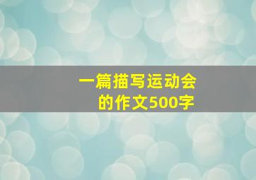 一篇描写运动会的作文500字