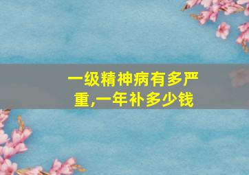 一级精神病有多严重,一年补多少钱