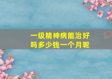 一级精神病能治好吗多少钱一个月呢