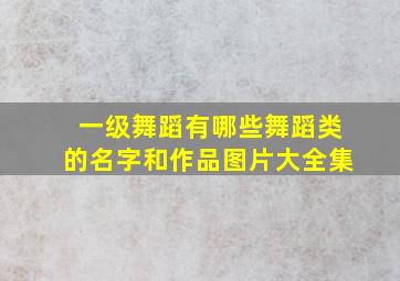 一级舞蹈有哪些舞蹈类的名字和作品图片大全集