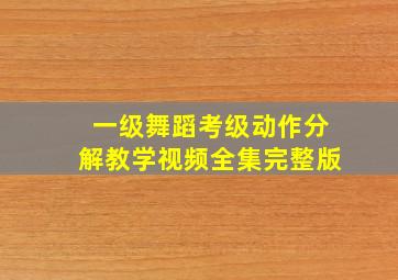 一级舞蹈考级动作分解教学视频全集完整版