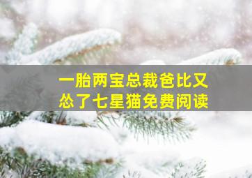 一胎两宝总裁爸比又怂了七星猫免费阅读