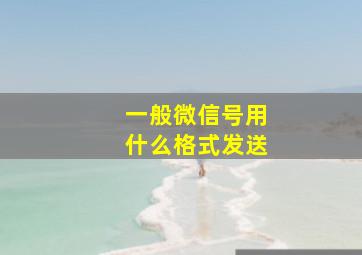 一般微信号用什么格式发送