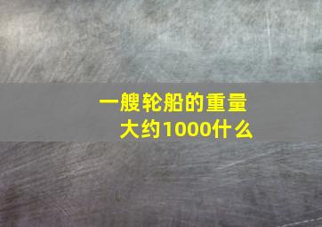 一艘轮船的重量大约1000什么