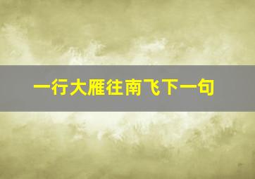 一行大雁往南飞下一句