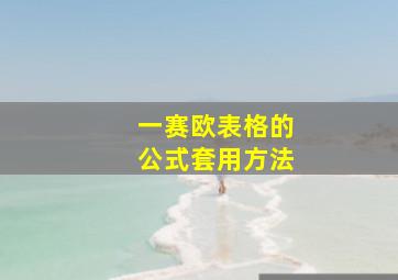 一赛欧表格的公式套用方法